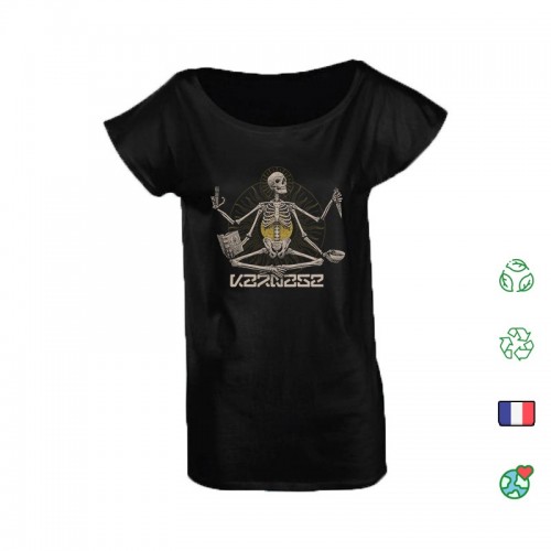 T-Shirt Noir Karnage Skeleton Coupe Féminine
